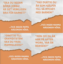 affisch kampanj dela lika olika citat om föräldraledighet